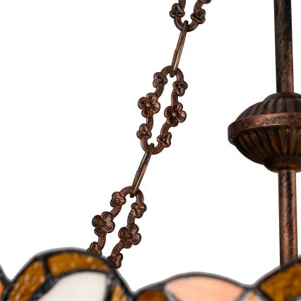 Brilagi - Tiffany stained-glass chandelier on chain MIRABELLA 3xE27/60W/230V Ø 50 cm