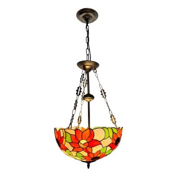 Brilagi - Tiffany stained-glass chandelier on chain SUNFLOWER 3xE27/60W/230V Ø 50 cm