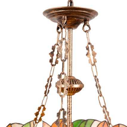 Brilagi - Tiffany stained-glass chandelier on chain SUNFLOWER 3xE27/60W/230V Ø 50 cm