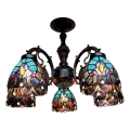 BRILAGI - Tiffany stained-glass flush-mount chandelier CORAL 5xE27/60W/230V Ø 60 cm