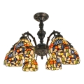 Brilagi - Tiffany stained-glass flush-mount chandelier JUNGLE 6xE27/60W/230V Ø 60 cm