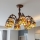 Brilagi - Tiffany stained-glass flush-mount chandelier JUNGLE 6xE27/60W/230V Ø 60 cm