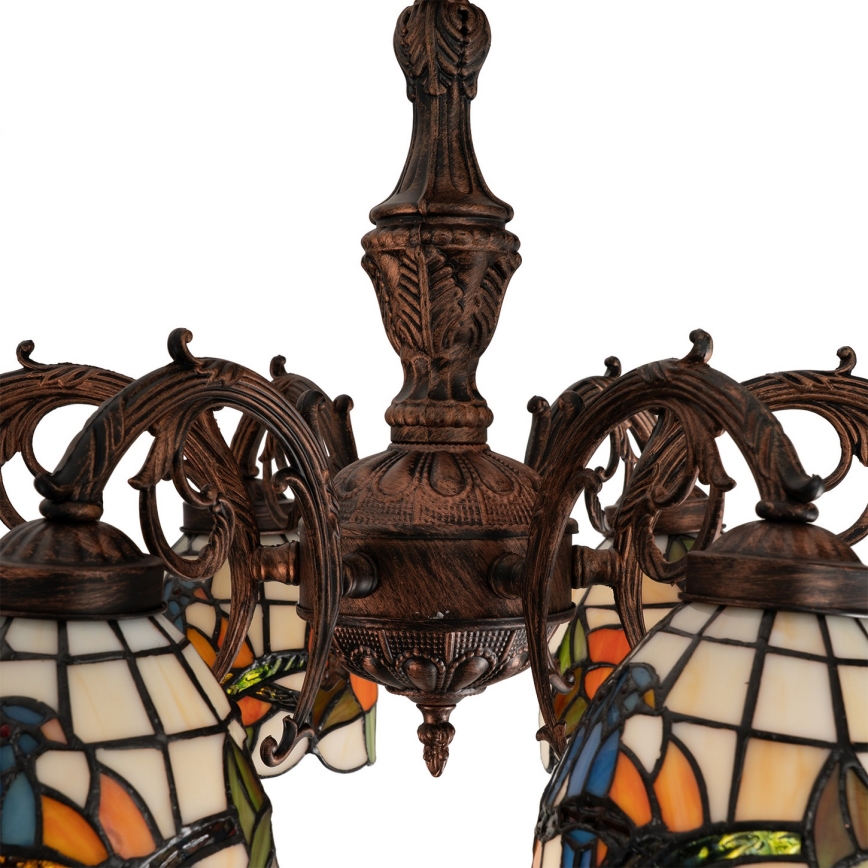 Brilagi - Tiffany stained-glass flush-mount chandelier JUNGLE 6xE27/60W/230V Ø 60 cm