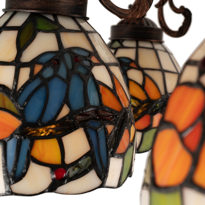 Brilagi - Tiffany stained-glass flush-mount chandelier JUNGLE 6xE27/60W/230V Ø 60 cm