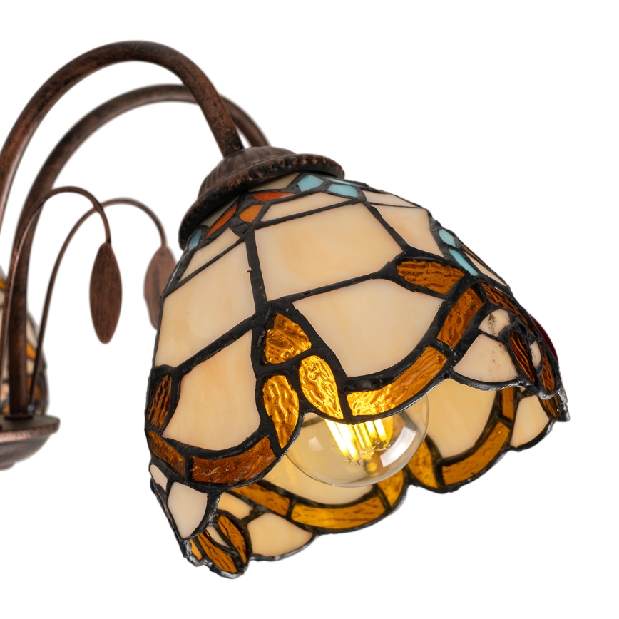 Brilagi - Tiffany stained-glass flush-mount chandelier MIRABELLA 5xE27/60W/230V, Ø 60 cm
