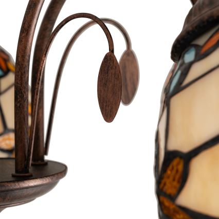 Brilagi - Tiffany stained-glass flush-mount chandelier MIRABELLA 5xE27/60W/230V, Ø 60 cm