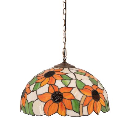 Brilagi - Tiffany stained-glass pendant lamp on chain SUNFLOWER 1xE27/60W/230V Ø 40 cm