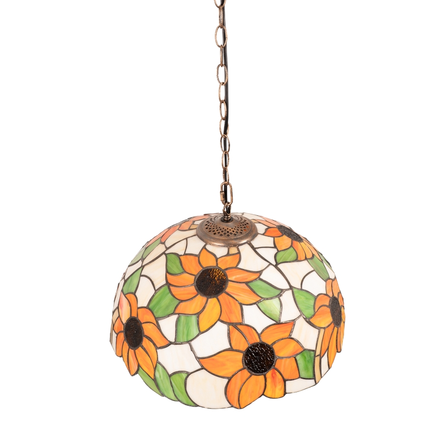 Brilagi - Tiffany stained-glass pendant lamp on chain SUNFLOWER 1xE27/60W/230V Ø 40 cm