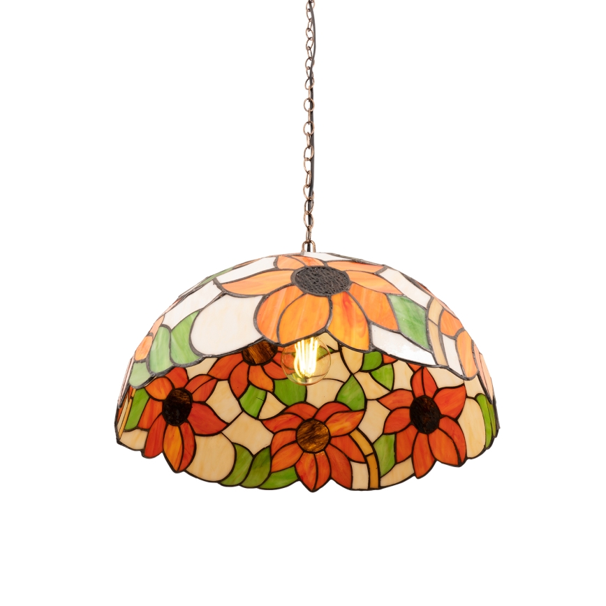 Brilagi - Tiffany stained-glass pendant lamp on chain SUNFLOWER 1xE27/60W/230V Ø 40 cm