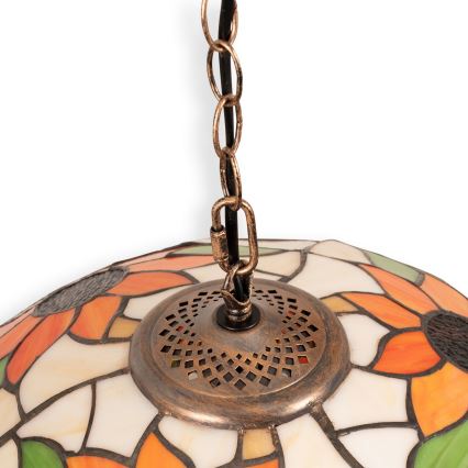 Brilagi - Tiffany stained-glass pendant lamp on chain SUNFLOWER 1xE27/60W/230V Ø 40 cm