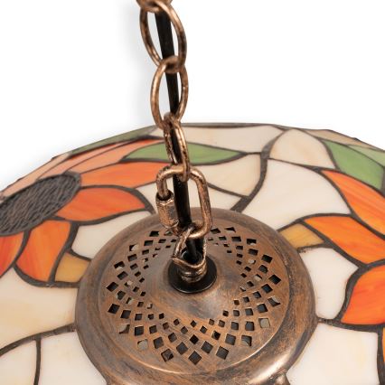 Brilagi - Tiffany stained-glass pendant lamp on chain SUNFLOWER 1xE27/60W/230V Ø 40 cm