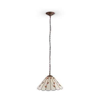 Brilagi - Tiffany stained-glass pendant light on chain FOLIA 1xE27/60W/230V Ø 40 cm