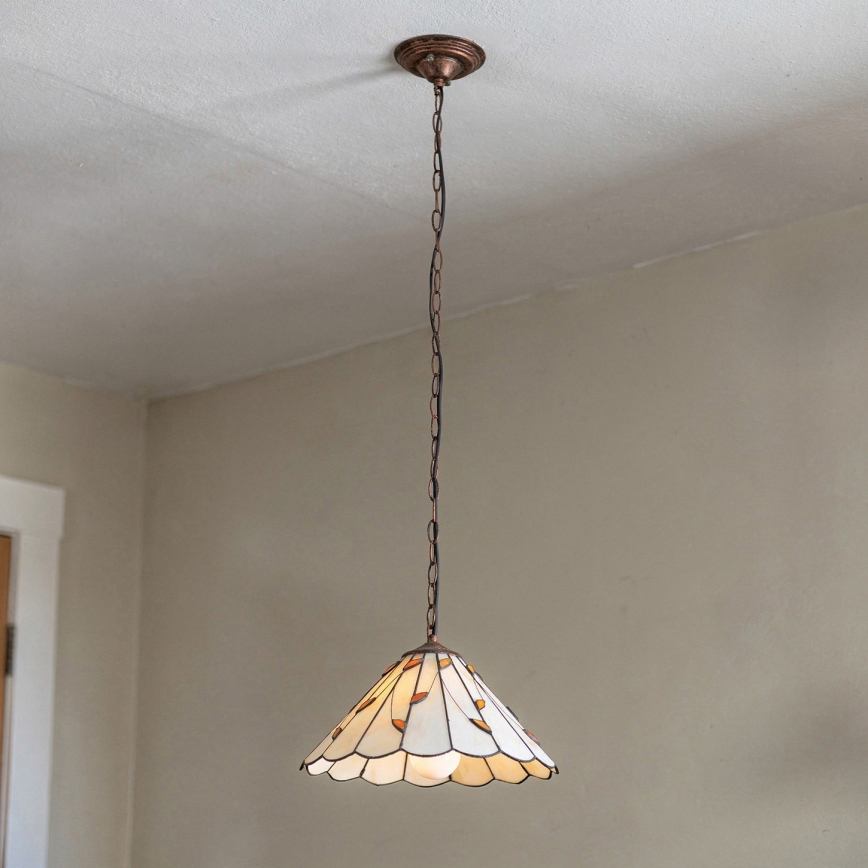 Brilagi - Tiffany stained-glass pendant light on chain FOLIA 1xE27/60W/230V Ø 40 cm