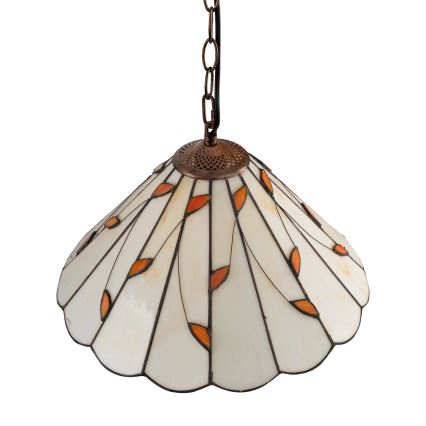 Brilagi - Tiffany stained-glass pendant light on chain FOLIA 1xE27/60W/230V Ø 40 cm