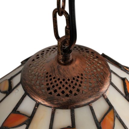 Brilagi - Tiffany stained-glass pendant light on chain FOLIA 1xE27/60W/230V Ø 40 cm