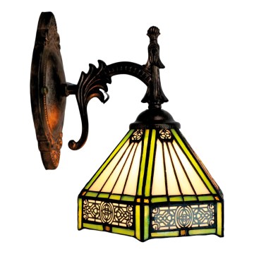 BRILAGI - Tiffany stained glass wall lamp EMERALD 1xE14/40W/230V