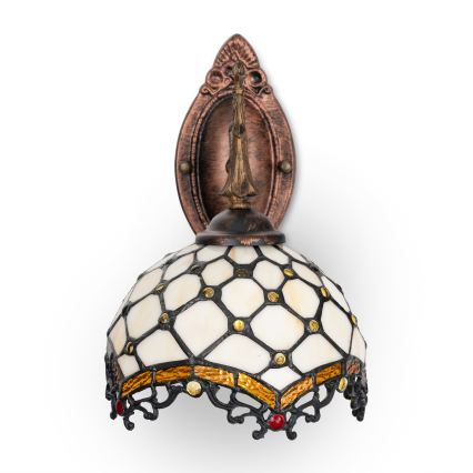 Brilagi - Tiffany stained-glass wall lamp IVORY 1xE14/40W/230V