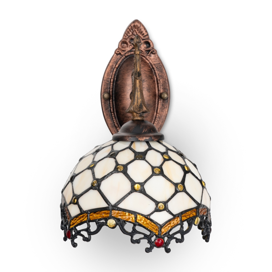 Brilagi - Tiffany stained-glass wall lamp IVORY 1xE14/40W/230V