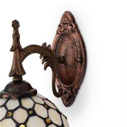 Brilagi - Tiffany stained-glass wall lamp IVORY 1xE14/40W/230V