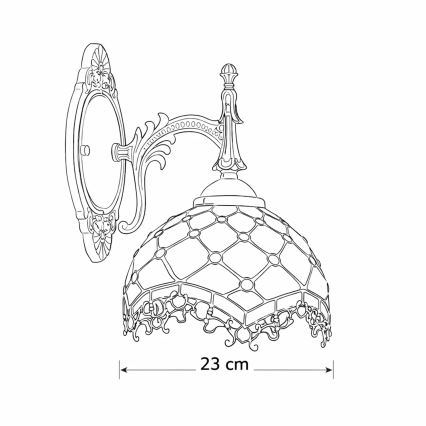 Brilagi - Tiffany stained-glass wall lamp IVORY 1xE14/40W/230V