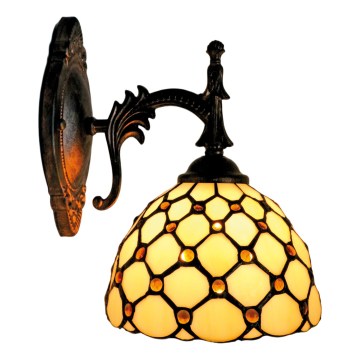 BRILAGI - Tiffany stained-glass wall lamp IVORY SMOOTH 1xE14/40W/230V