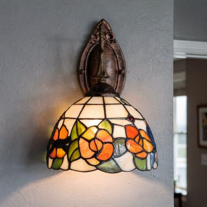 Brilagi - Tiffany stained-glass wall lamp JUNGLE 1xE14/40W/230V