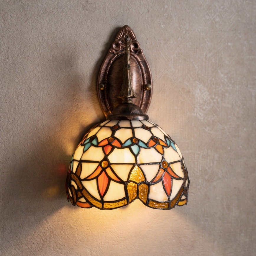 Brilagi - Tiffany stained-glass wall lamp MIRABELLA 1xE14/40W/230V