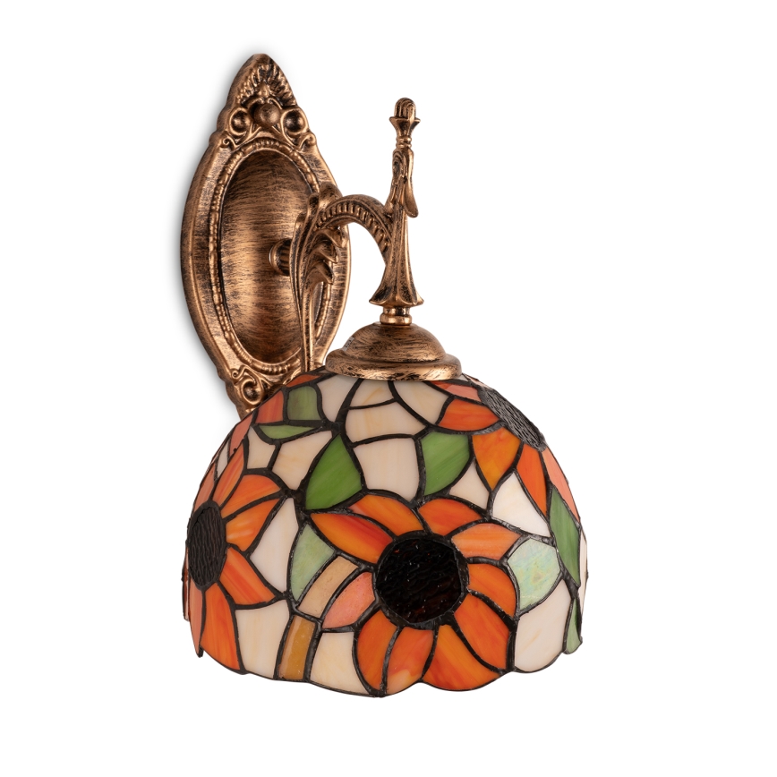 Brilagi - Tiffany stained-glass wall lamp SUNFLOWER 1xE14/40W/230V