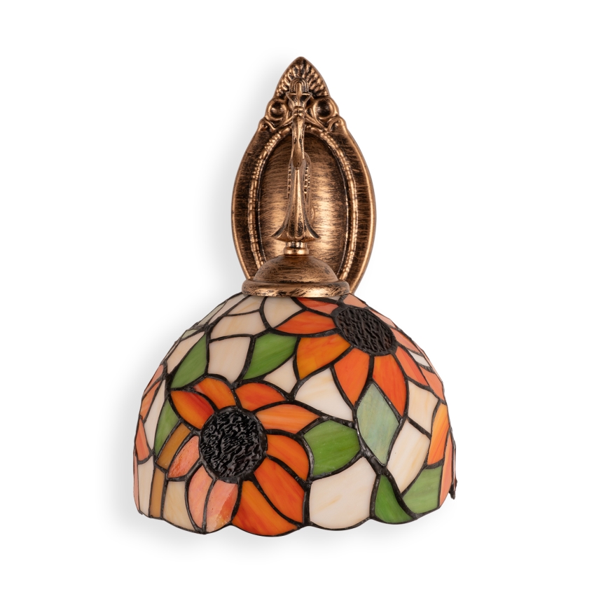 Brilagi - Tiffany stained-glass wall lamp SUNFLOWER 1xE14/40W/230V