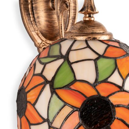 Brilagi - Tiffany stained-glass wall lamp SUNFLOWER 1xE14/40W/230V
