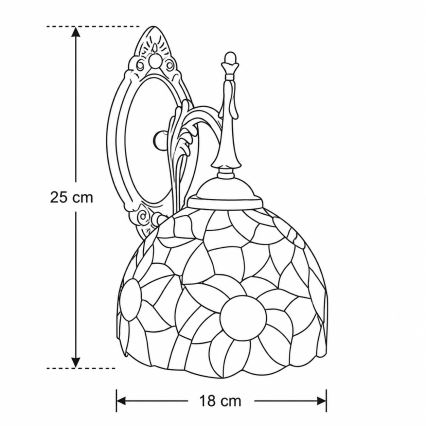 Brilagi - Tiffany stained-glass wall lamp SUNFLOWER 1xE14/40W/230V