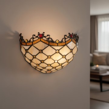 BRILAGI - Tiffany stained-glass wall light IVORY 1xE14/40W/230V