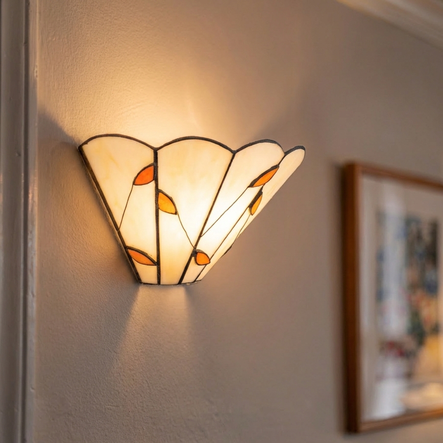 Brilagi - Tiffany stained-glass wall sconce FOLIA 1xE14/40W/230V