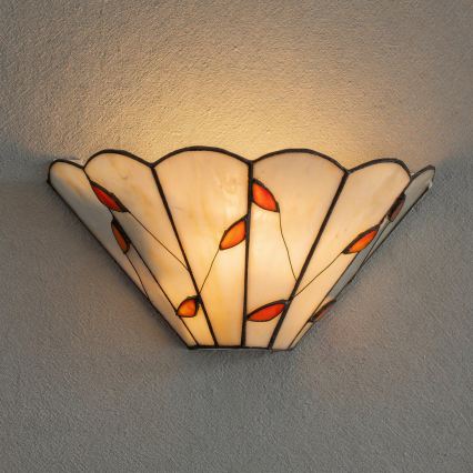 Brilagi - Tiffany stained-glass wall sconce FOLIA 1xE14/40W/230V