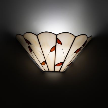 Brilagi - Tiffany stained-glass wall sconce FOLIA 1xE14/40W/230V