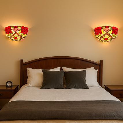 Brilagi - Tiffany stained-glass wall sconce GARLAN 1xE14/40W/230V