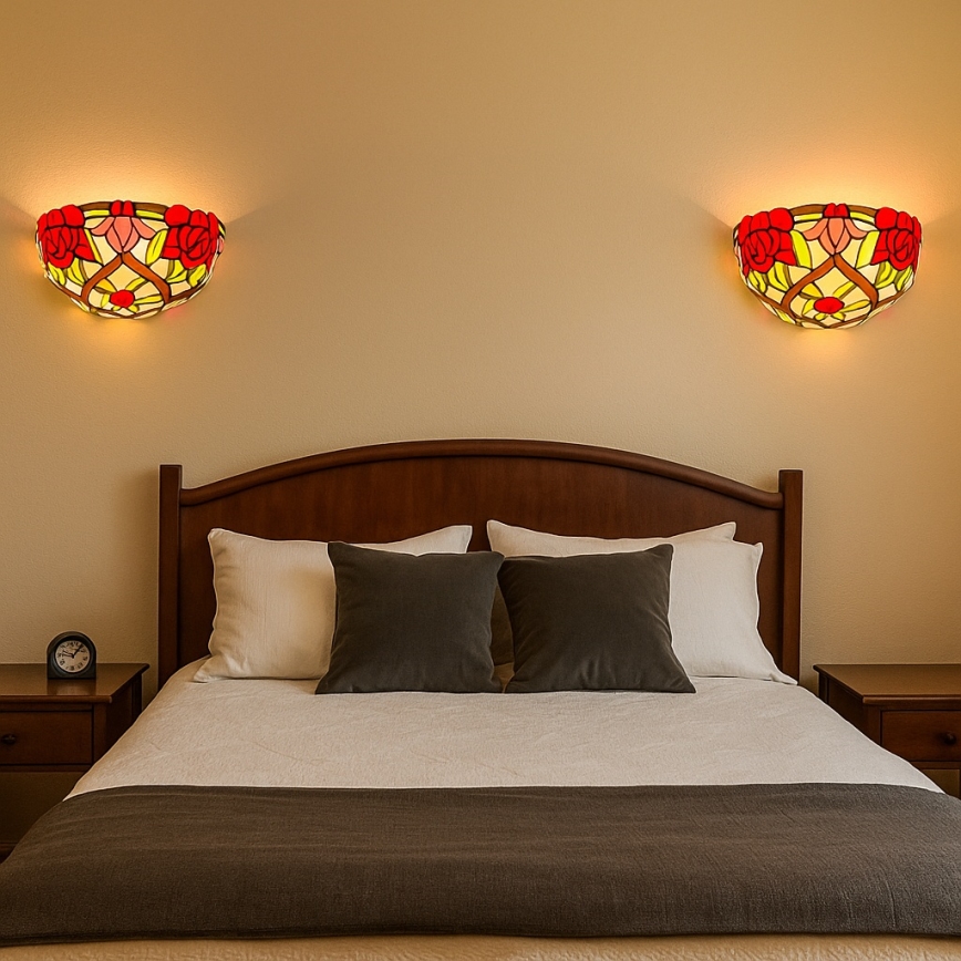 Brilagi - Tiffany stained-glass wall sconce GARLAN 1xE14/40W/230V