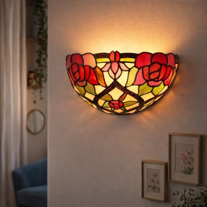 Brilagi - Tiffany stained-glass wall sconce GARLAN 1xE14/40W/230V