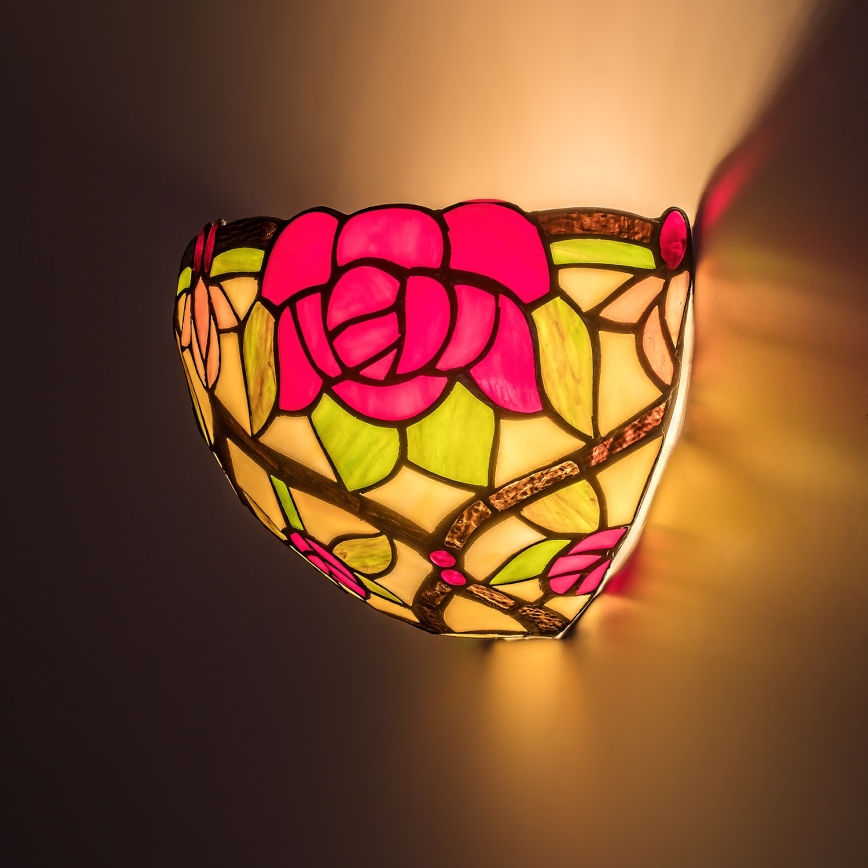 Brilagi - Tiffany stained-glass wall sconce GARLAN 1xE14/40W/230V