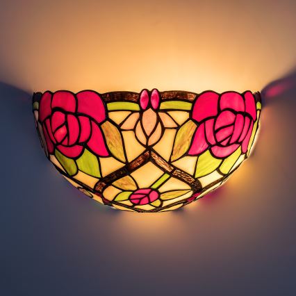 Brilagi - Tiffany stained-glass wall sconce GARLAN 1xE14/40W/230V