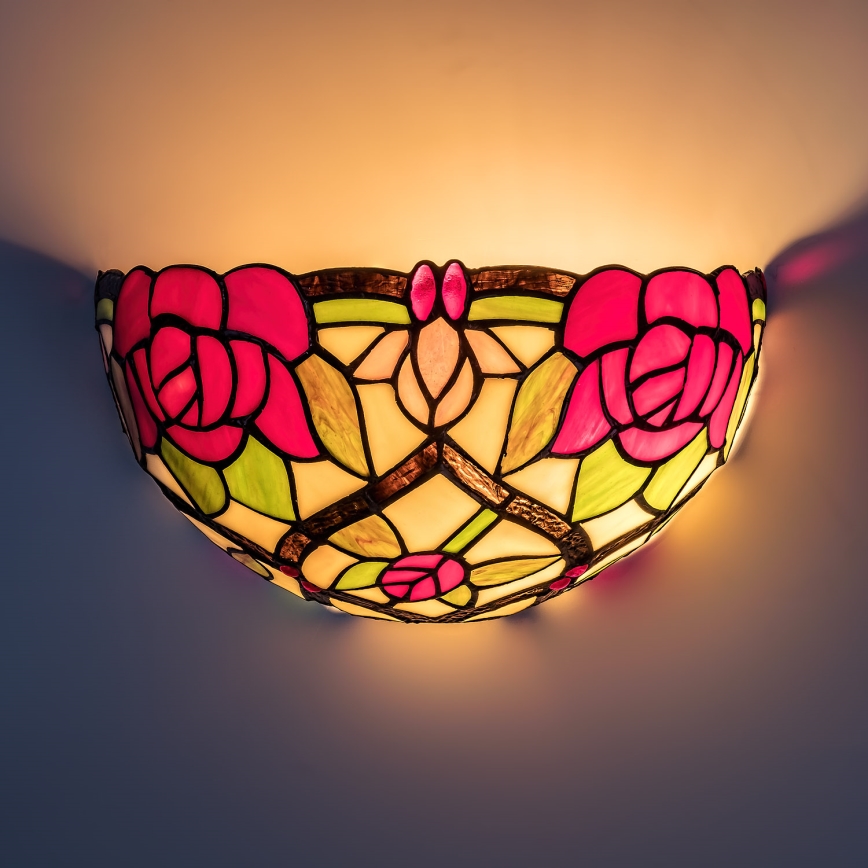 Brilagi - Tiffany stained-glass wall sconce GARLAN 1xE14/40W/230V