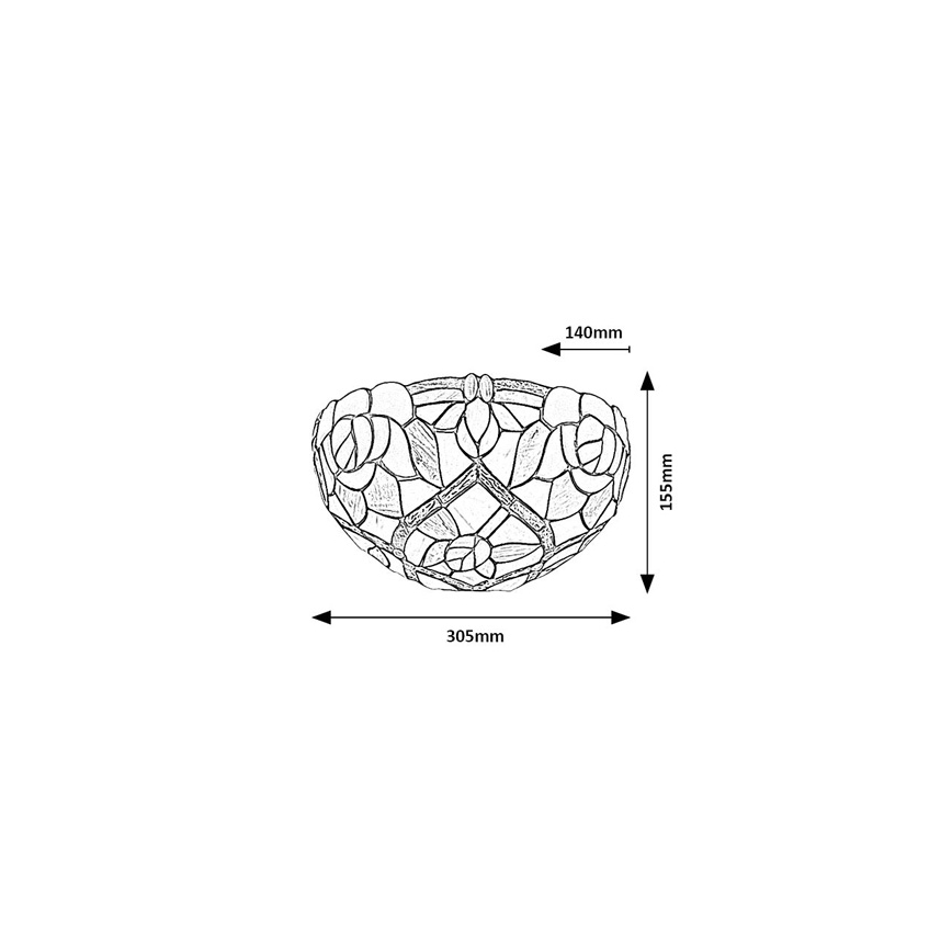 Brilagi - Tiffany stained-glass wall sconce GARLAN 1xE14/40W/230V