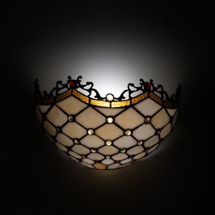 Brilagi - Tiffany stained-glass wall sconce IVORY 1xE14/40W/230V