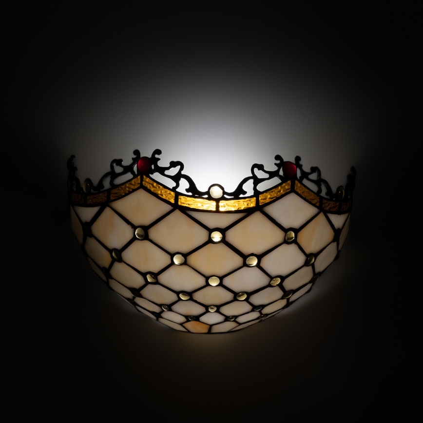 Brilagi - Tiffany stained-glass wall sconce IVORY 1xE14/40W/230V