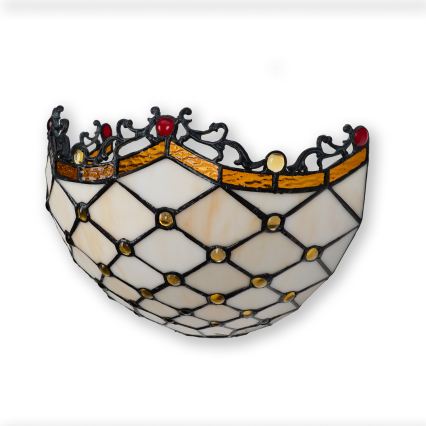 Brilagi - Tiffany stained-glass wall sconce IVORY 1xE14/40W/230V