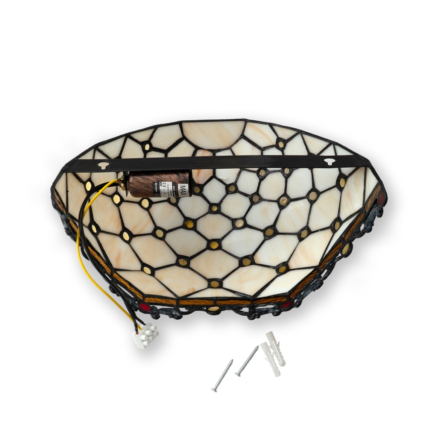 Brilagi - Tiffany stained-glass wall sconce IVORY 1xE14/40W/230V