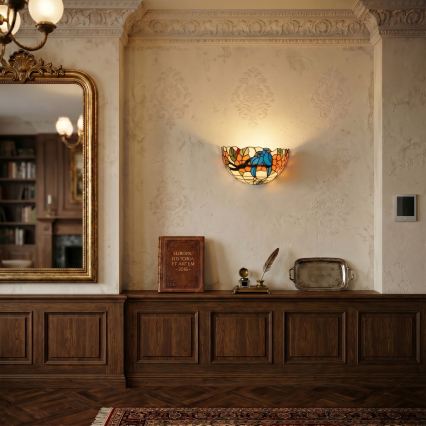 Brilagi - Tiffany stained-glass wall sconce JUNGLE 1xE14/40W/230V