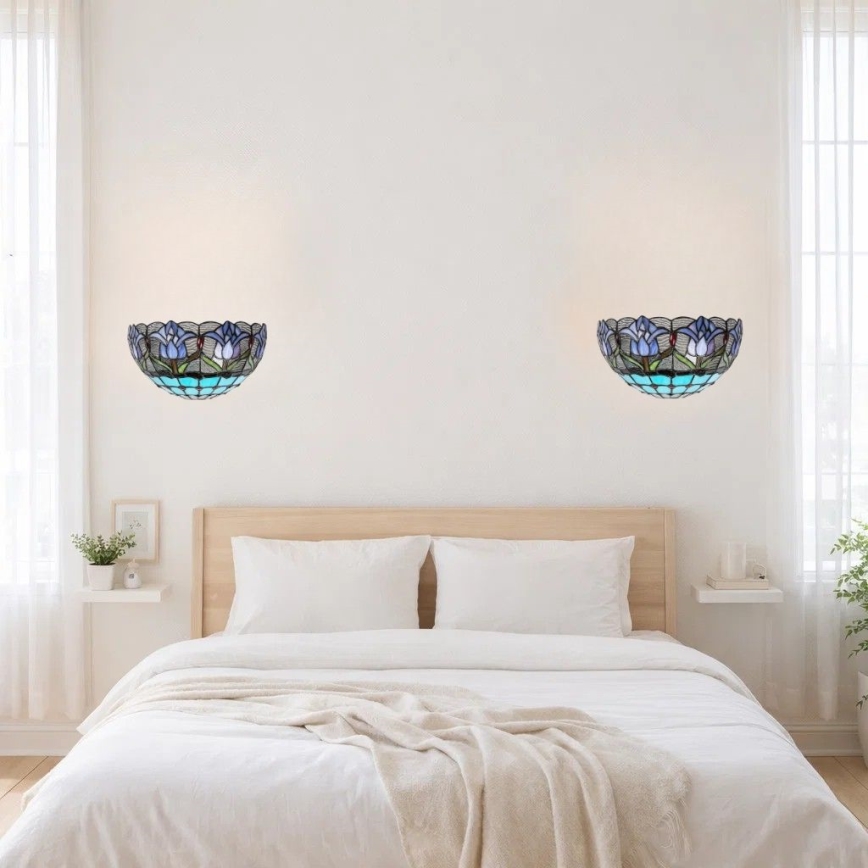 Brilagi - Tiffany stained-glass wall sconce LORAS 1xE14/40W/230V