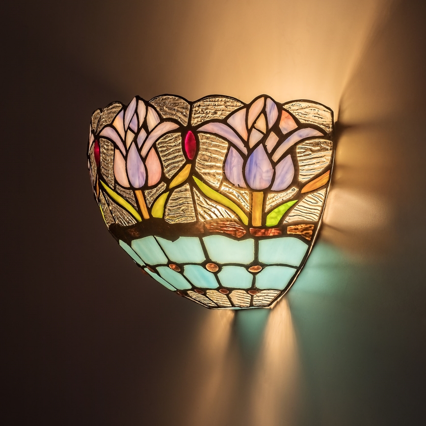Brilagi - Tiffany stained-glass wall sconce LORAS 1xE14/40W/230V