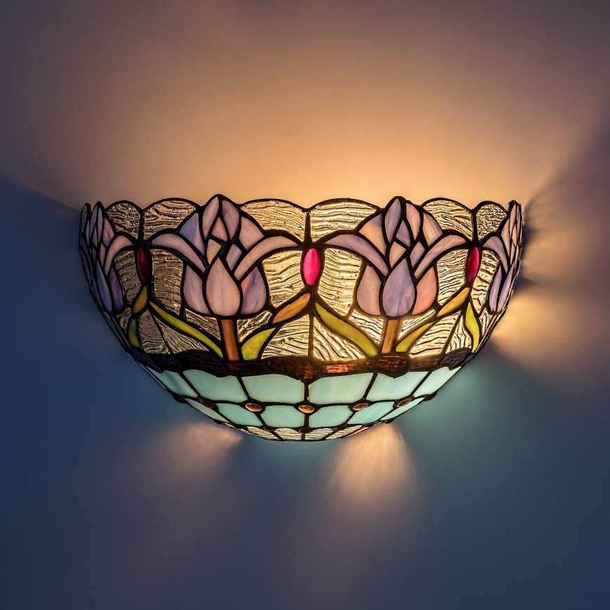Brilagi - Tiffany stained-glass wall sconce LORAS 1xE14/40W/230V